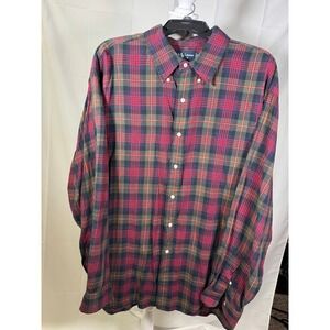Ralph Lauren‎ Plaid Button Down Shirt Men's XXL Long Sleeve 100 Cotton